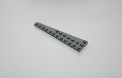 Lego RIGHT PLATE W. ANGLE 3X12 Dark Stone Grey 4209014 47398 K9