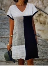 Women's Plus size Dress Knee Length Dress, small stitching deffect on back