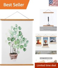 Natural Teak Magnetic Poster Hanger - Quick Change Art Display, Damage-Free Fix