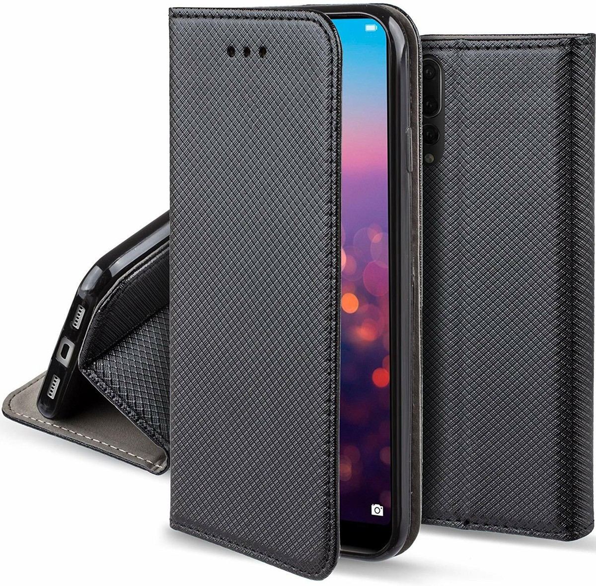 Custodia Per Huawei P20 Lite Portafoglio Flip Similpelle - Foto 3