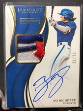 2019 IMMACULATE BO BICHETTE #21/25 AUTO PATCH Blue Jays Rookie