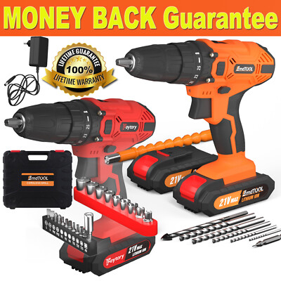 Electric Drill Power Tool Cordless Screwdriver Power Tools Drill Set W/ Battery