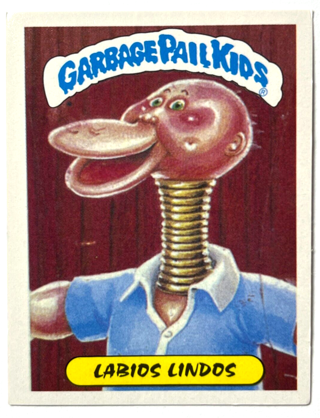 1988 GARBAGE PAIL KIDS Sticker Reedition #026 LARRY LIPS Peru Edition