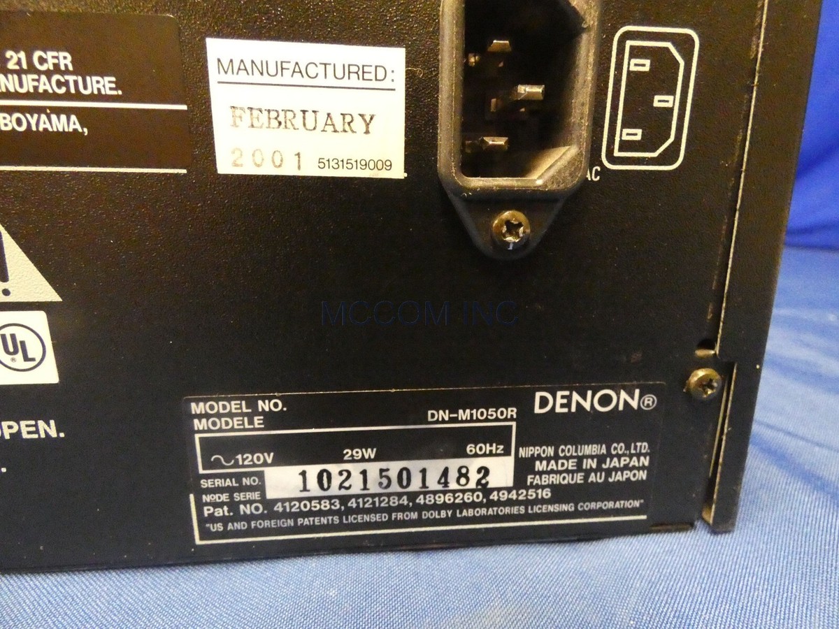 DENON DN-M1050R 【ジャンク品】 Denon DN-M1050R Professional Mini Disc Recorder w/ ERROR B2