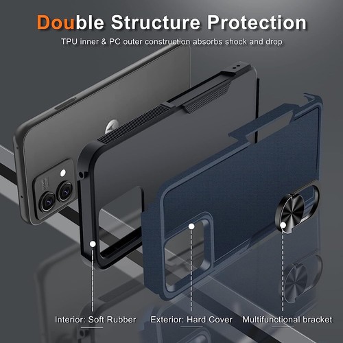 Military Grade TUFF Shockproof Hybrid Armor Case with Ring Grip for Motorola - Zdjęcie 6 z 7