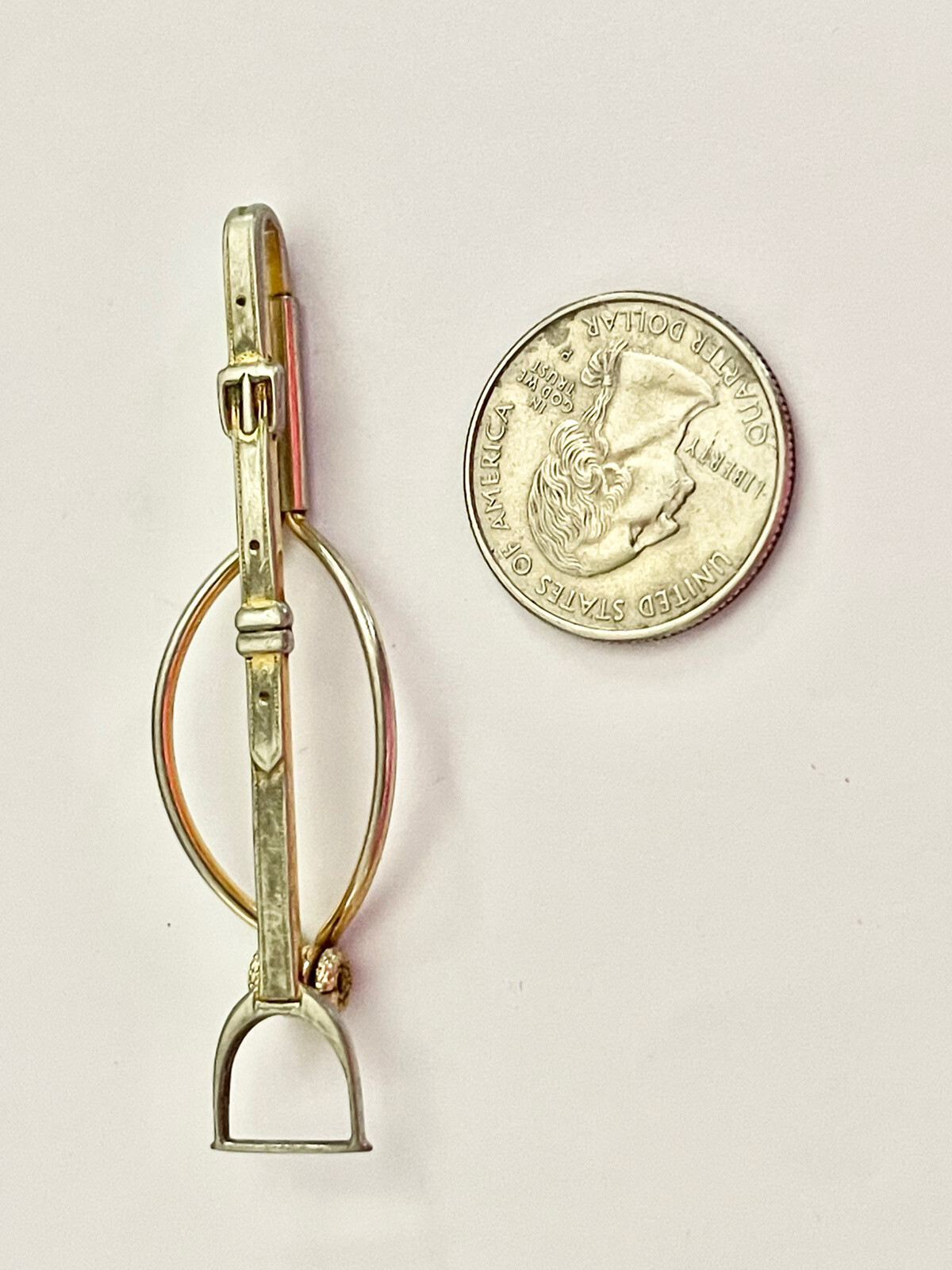 Antique Art Deco Horse Stirrup & Buckle Swank Tie Cli… Gem