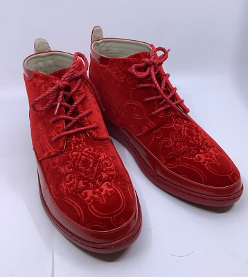Red Mid Tops Sneakers Paisley Mens11 Suede New York City 718 