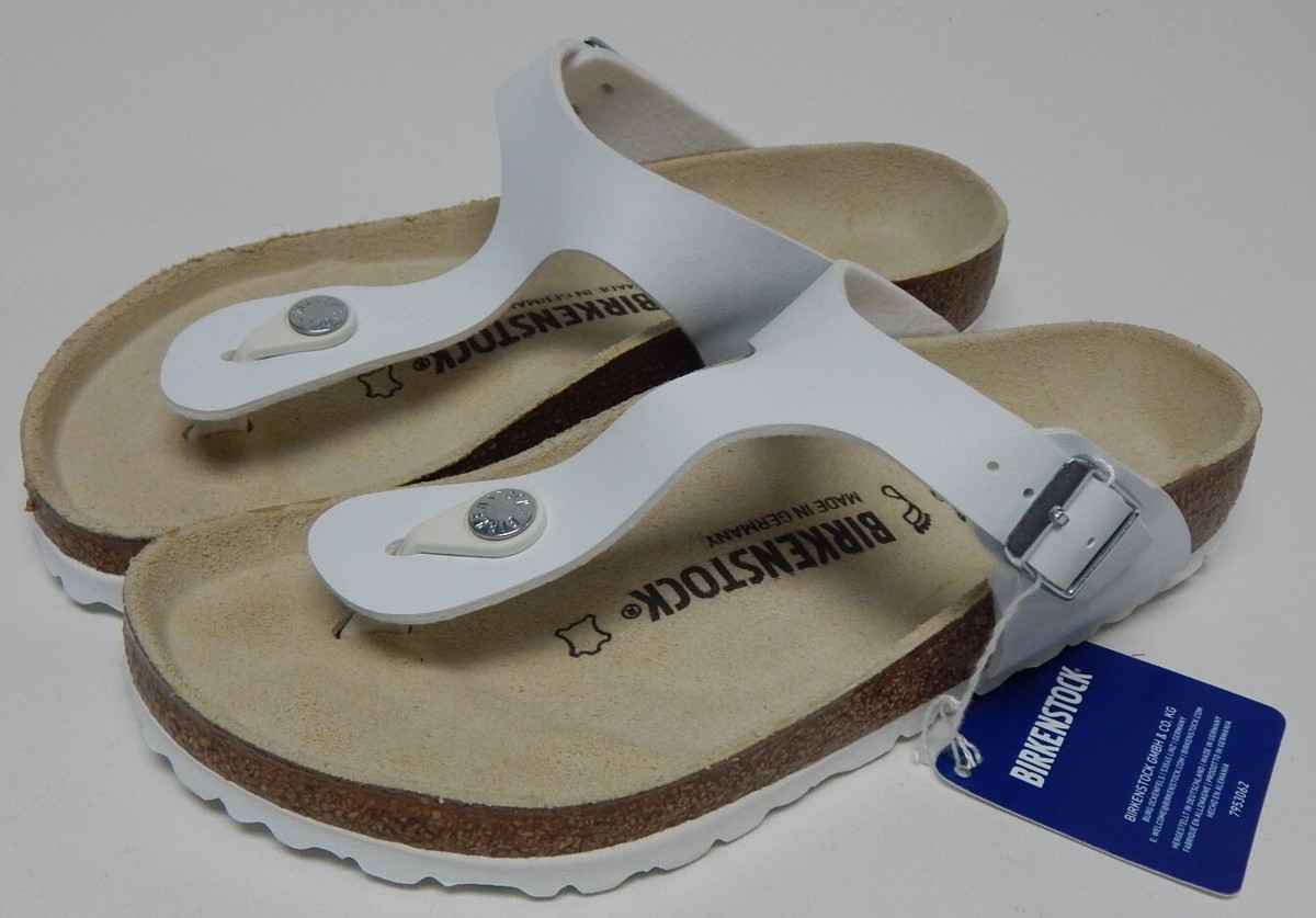 BIRKENSTOCK GIZEH BIG BUCKLE SLIDE SANDALS WOMEN BIRKENSTOCK Gizeh Canvas Buckle Strap Slide Sandals 6 US 37 EU White NWT main image 1