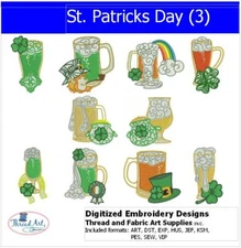 Embroidery Design Set - St. Patricks Day(3) - 10 Designs - 9 Formats - USB Stick