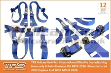 TRS Pro International Ultralite Lap Adj hans/fhr 6 Point FIA Approved Harness 2"