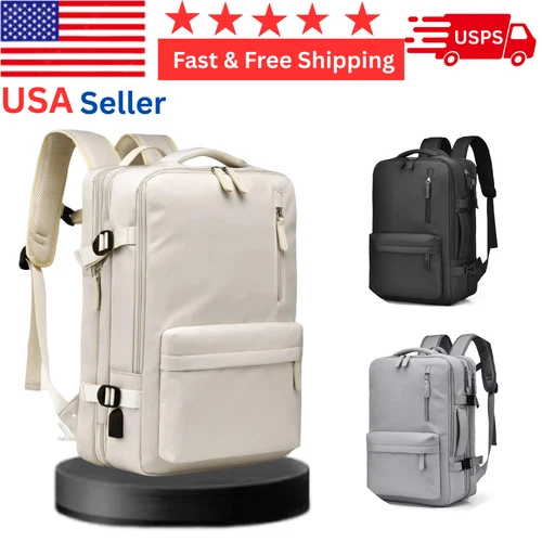 Large Capacity Men & Women Laptop Backpack Airline Approved Travel Bag with USB