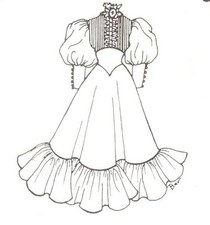 Doll Dress outfit French German Victorian PATTERN for 17"18" Doll clothes 575