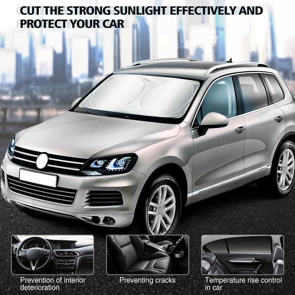 Fit For American Austin Car Shade Windshield Cover 59"*31" inch Sun Visor Shade - Image 2 of 4