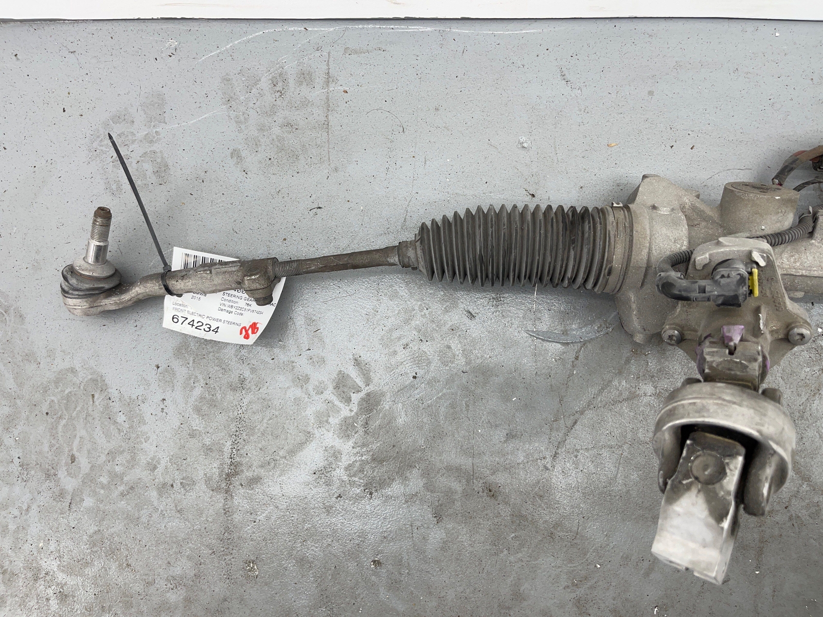 2014-2019 BMW I8 FRONT POWER STEERING GEAR RACK AND PINION *MISSING TIE ROD* OEM