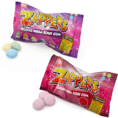candy☆ Zed Candy Zappers Original & Cherry Mega Sour Gum 50g Perfect Gift