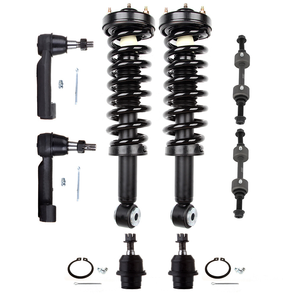2007-13 Ford Expedition Lincoln Navigator 8pc Front Strut Sway Bar Tie Rod Kit