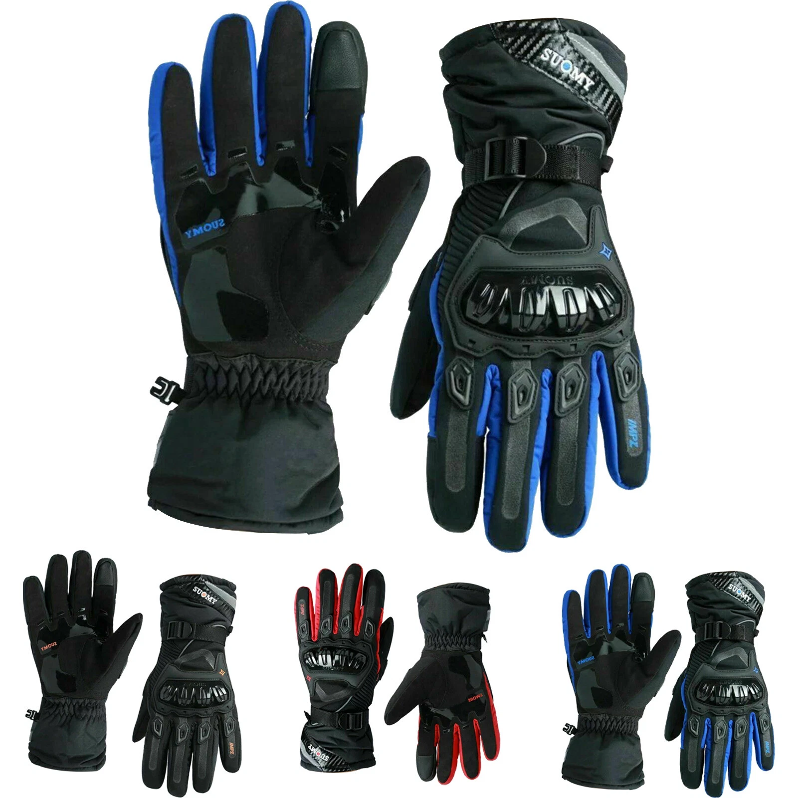 Thermal Leather Gloves Waterproof Protection Winter Summer Motorbike Motorcycle