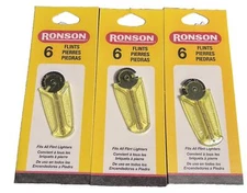 Ronson 6-Flint Dispenser (Single Card) Fits All Flint Lighters Lot Of 3 pack