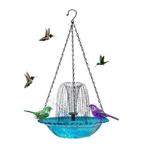 Outdoor Water Fountains Solar Powered Hummingbird Bath Bowl Birdbath Bird Feeder