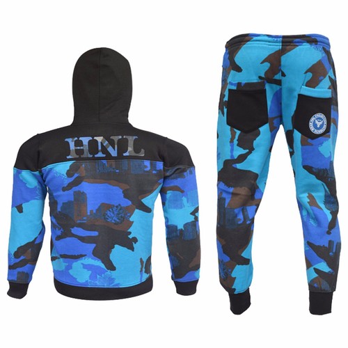 KIDS HNL FLEECE JOGGING SUIT HOODED TRACKSUIT BOTTOMS TROUSERS PANTS TOPS ZIPPED - Picture 12 of 45
