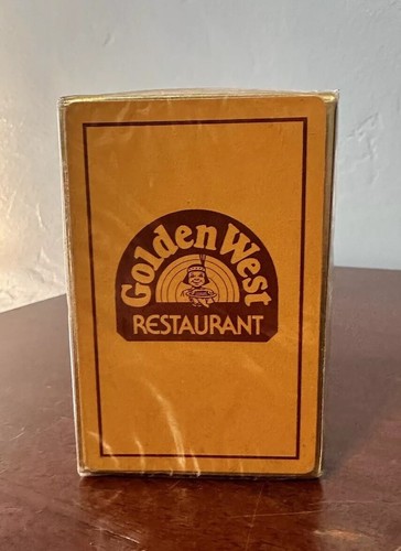 Vintage Golden West Restaurant Deck of Playing Cards Gold Metallic Suited Sealed - Picture 3 of 13