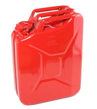 20 Litre Red Metal Fuel Jerry Can Petrol Diesel 20L Army Container Car