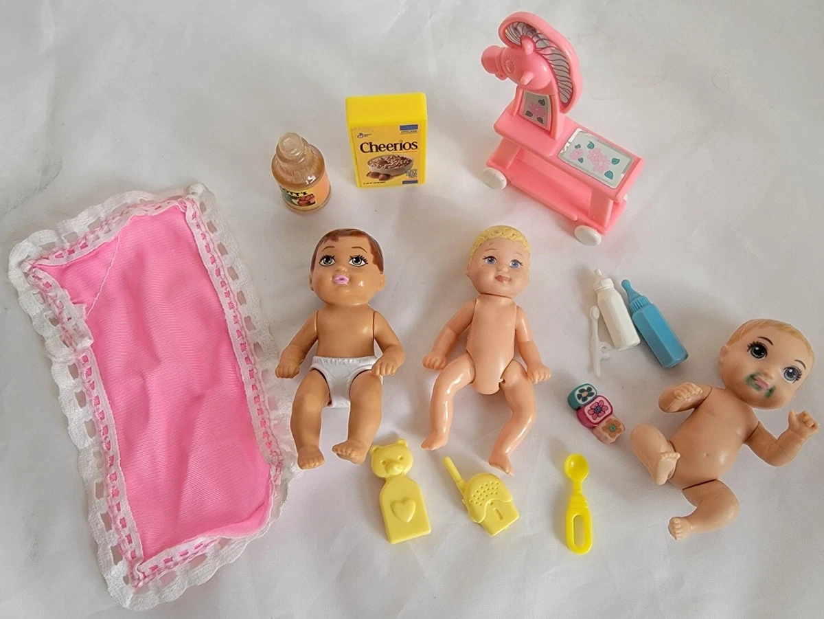 Barbie Krissy Baby Dolls Nursery Accessories Lot Bottle Food Toy Rocking  Horse