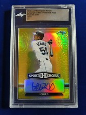 🌟2018 Leaf Metal Sports Heroes Gold Prism Refractor Ichiro AUTO 1/1 Proof