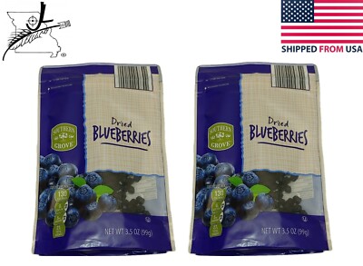 2x 3.5 Ounces Dried Blueberries Resealable Plastic Pouch 3.5 OZ Blueberry Fruit