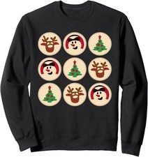 Christmas Cute Sugar Cookie Christmas Tree Snowman Unisex Crewneck Sweatshirt