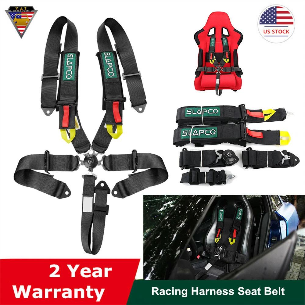 Black Racing Harness 5 Point Safety Seat Belt For ATV UTV Quick