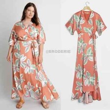 ANTHROPOLOGIE Bali Wrap Maxi Dress new with tag size XS ORANGE color