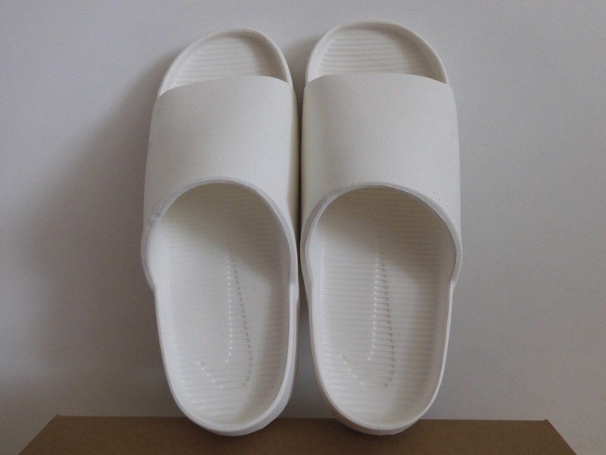WMNS NIKE CALM SLIDE SANDALS SAIL-SAIL SZ 10 [DX4816-100] | eBay