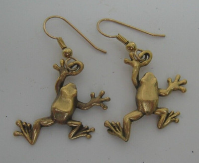 Handcrafted DANFORTH Pewter Tree Frog Earrings~Signed 1992