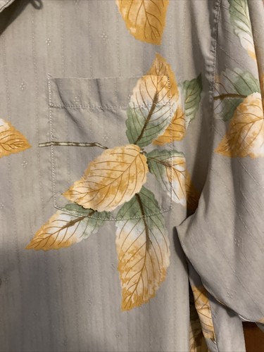 Tommy Bahama Hawaiian Shirt Mens Size XL Beige Floral Button Down Washable Silk - Picture 4 of 8