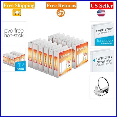 White 2-Inch 3-Ring Binders (12-Pack) with ClearVue Presentation View