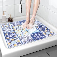Shower Mat Non-Slip, 24X 24 Inch Square, Soft Comfort Bath Mats with Drainage Ho