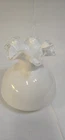 Vintage Fenton Glass Silver Crest Melon Vase Milk Glass