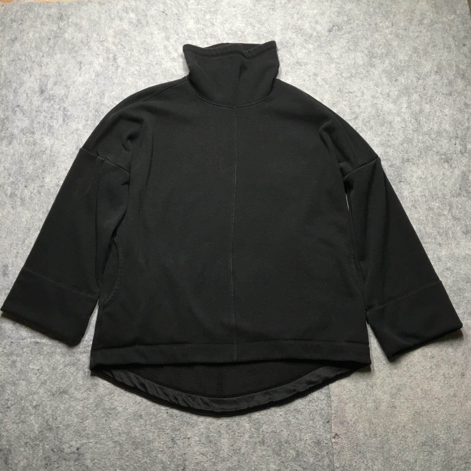 Athleta Sweatshirt Womens Medium Black Cozy Karma Funnel Neck Fleece Pullover