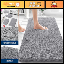 Extra Soft Chenille Bath Rugs 36x24 - Absorbent, Quick Dry, Machine Washable, Ru