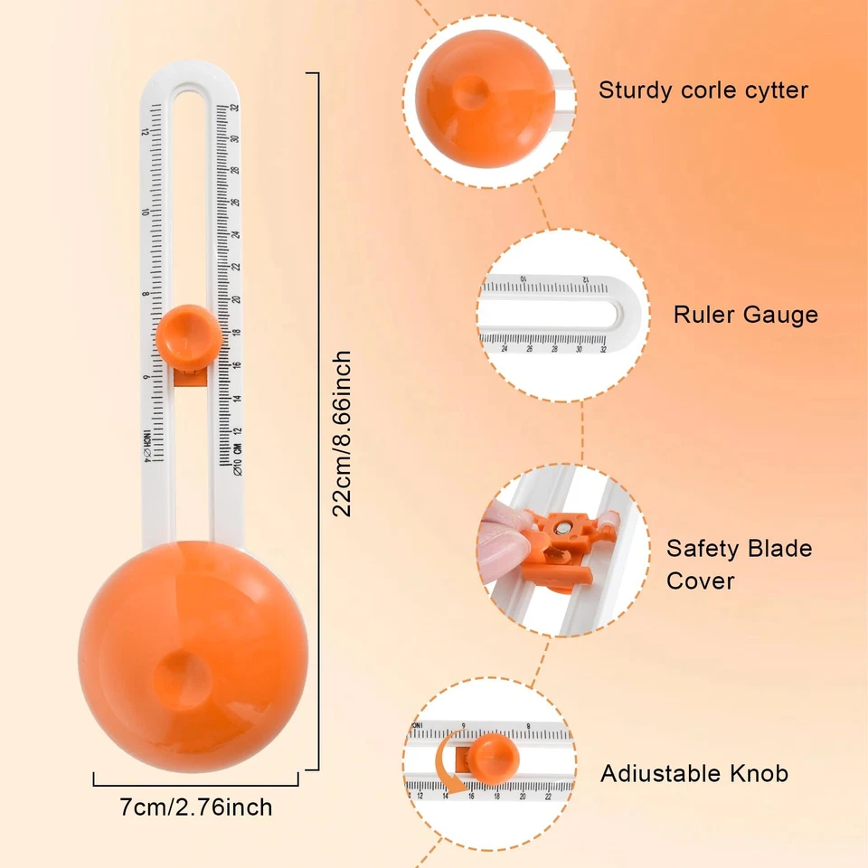 Taglierina Circolare Rotante Regolabile, Cutter Circular Paper Trimmer con La... - Immagine 3 di 4
