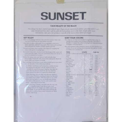 SUNSET Beauty of The Beach Counted Cross Stitch Kit Sandy Bodine 16x10 Complete - Bild 4 von 5