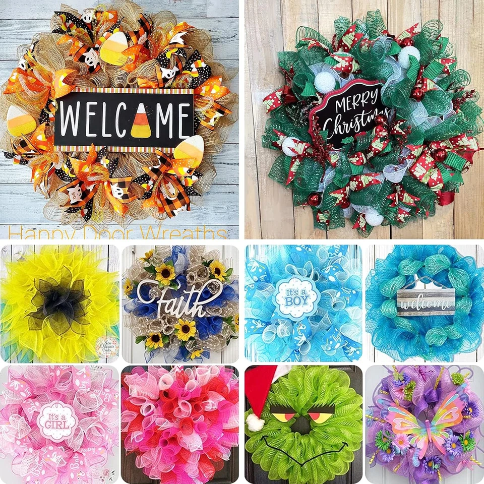 Deco Mesh 5.9 Inch X 30 Feet Decor Mesh Ribbon with Metallic Foil Deco Mesh Wrea - Image 4 of 4