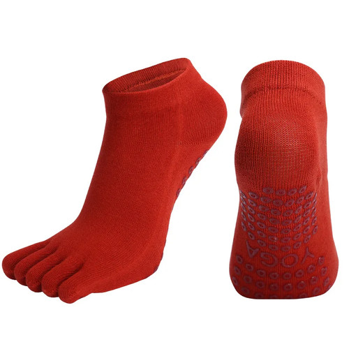 Pilates Tanz Gym Yoga Socken Baumwolle Fünf-Finger rutschfeste Sportsocken atmungsaktiv - Bild 15 von 30