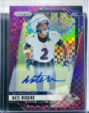 2024 PRIZM /49 NATE WIGGINS PURPLE PRIZM ROOKIE AUTO COLOR MATCH RAVENS