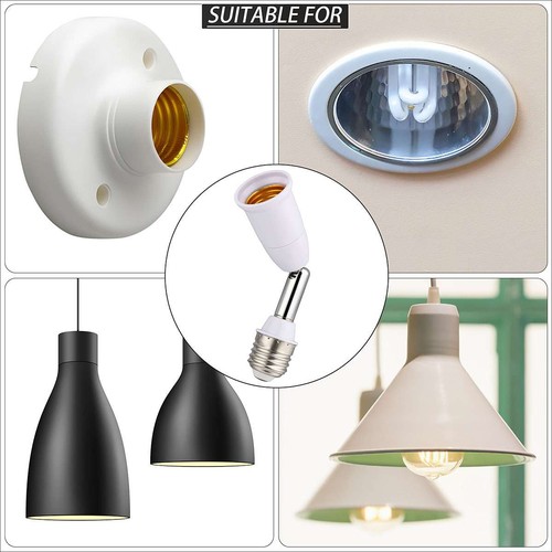 1/2/3/4Pack E27 Light Socket Extender 3.9'' Extension Adjustable Vertical 90° - Picture 4 of 12