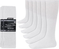 Diamond Star 6 Pairs Men'S over the Calf Tube Socks, Cushioned Cotton Athletic K