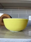 Vintage Large Yellow PYREX 4 Qt. Mixing Bowl #404 Mid Century 10 1/2" USA