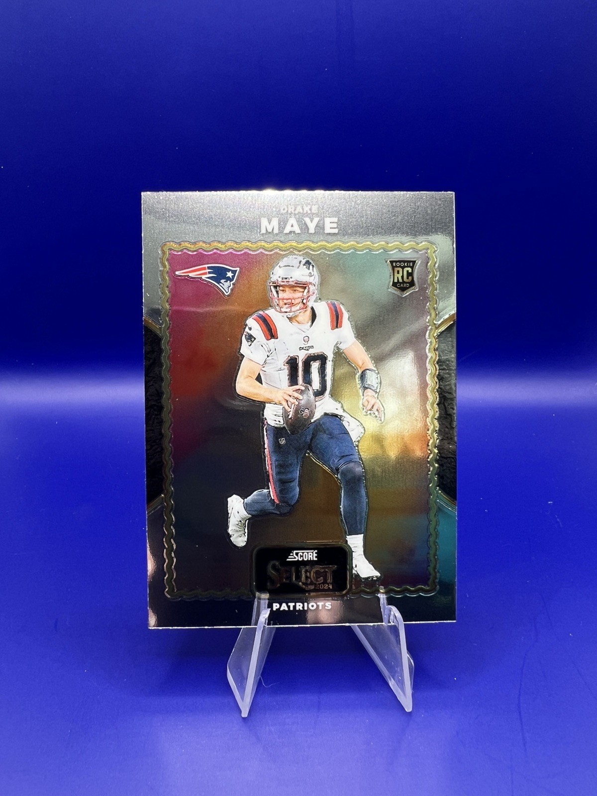 2024 Panini Select - Score Select Throwback Drake Maye #22 Silver Prizm (RC)