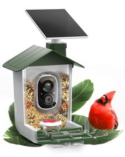 Outdoor Camera Bird Feeder with Detachable Solar Panel Roof Security Monitoring